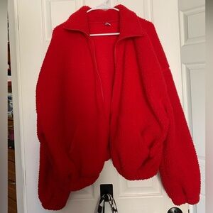 Old Navy Vibrant Red Fleece Outerwear